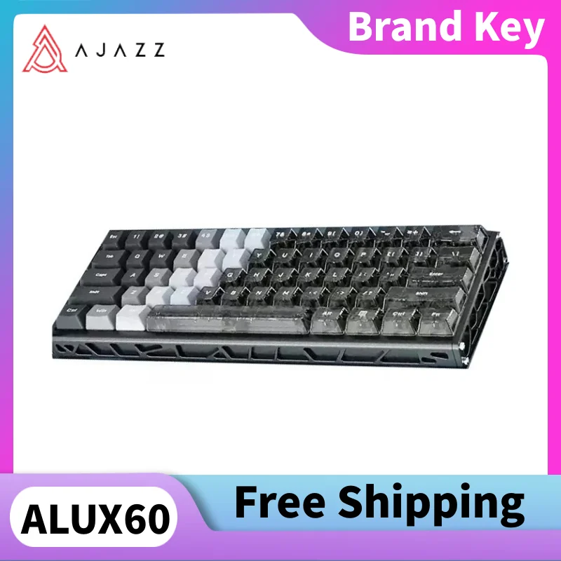 

AJAZZ ALUX60 Магнитный переключатель из алюминиевого сплава с ЧПУ, проводная игровая клавиатура 8K Гц, горячая замена RT0,01 мм, 0,125 мс, смешанный переключатель, подарки для ПК