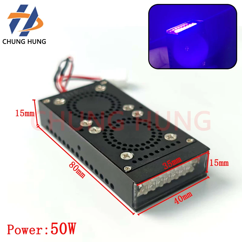 50W small UV ink curing lamp 395nm suitable for R1390/L1300/1400/1800 modified special A3/A4 flatbed printer XP600/TX800nozzle