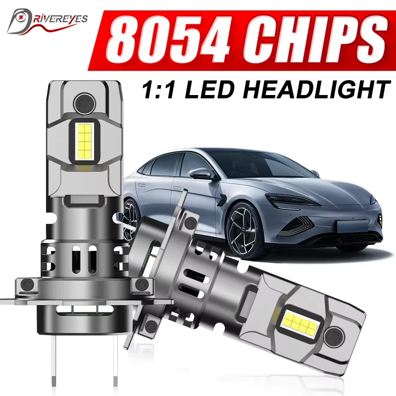 

2PCS H7 Светодиодные фары Mini Canbus Автомобильные фары LED H7 Двусторонний 8054 CSP Дальний свет 6500K 1: 1 Беспроводные автомобильные фары 12V 24V