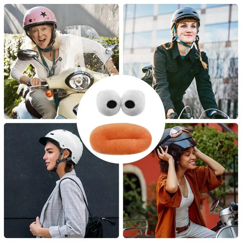 Cycling Hat Decorations Adhesive Sausage Mouth Expression Accessories Unique Embellishments Multi-Purpose Creative Design For