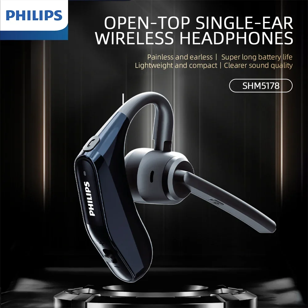 جديد فيليبس SHM5178 الأعمال سماعات لاسلكية بلوتوث 5.3 IPX4 سماعات HiFi ستيريو HD هيئة التصنيع العسكري دعوة ENC الحد من الضوضاء ياربود