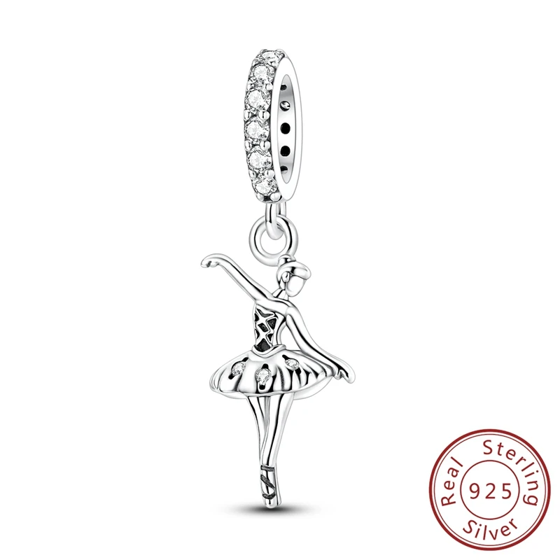 

Hot Sale 925 Sterling Silver Elegant Ballerina Pendant Charms Jewelry Fit Original 925 Bracelet For Women DIY Gift