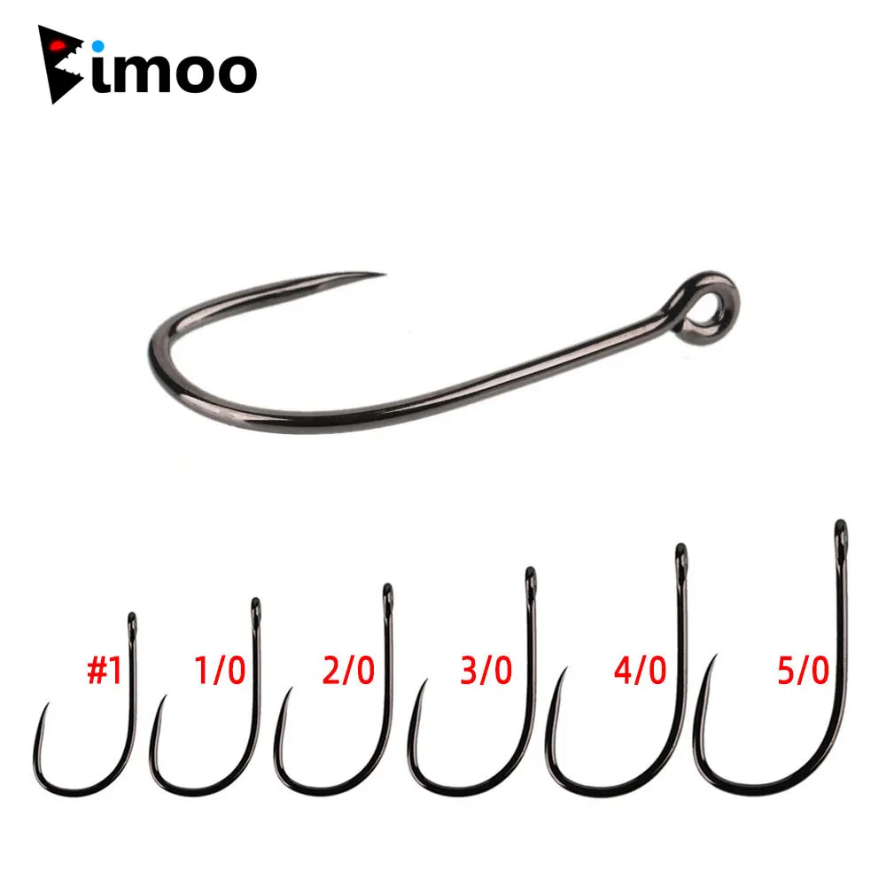 

20pcs #1 1/0 2/0 3/0 4/0 5/0 Barbless Short Shank Streamer Fly Tying Hook Tarpon Flies Baitfish Streamers Saltwater Fishing Lure