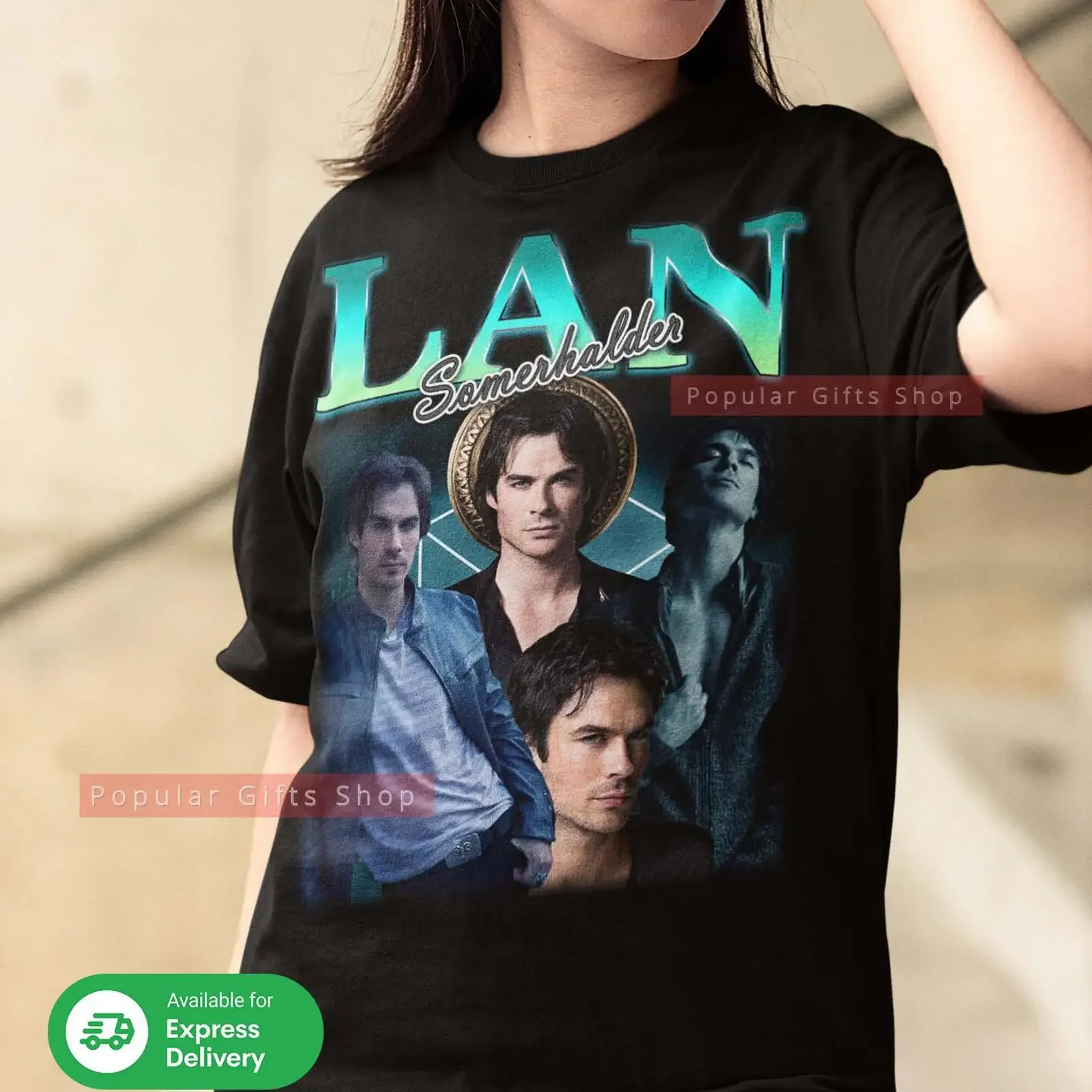 Vintage Ian Somerhalder T Shirt Retro Casual For Fans Express Shipping Available vintage Washed designer clothes fashion