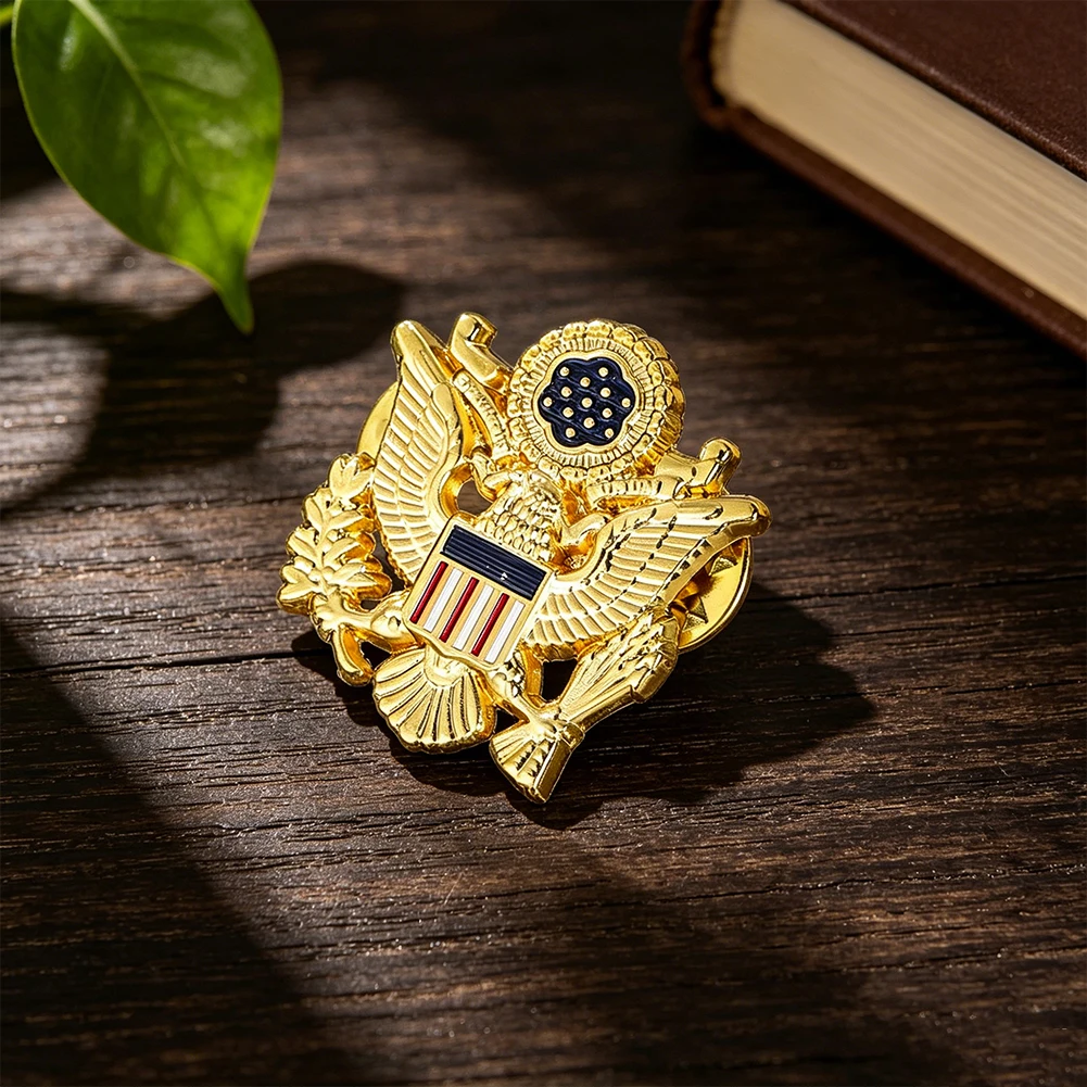 1pc US Great Seal Army Eagle Badge Vintage Military Brooch Pin for Suit Jacket Lapel Hat Metal Costume Cosplay Accessories