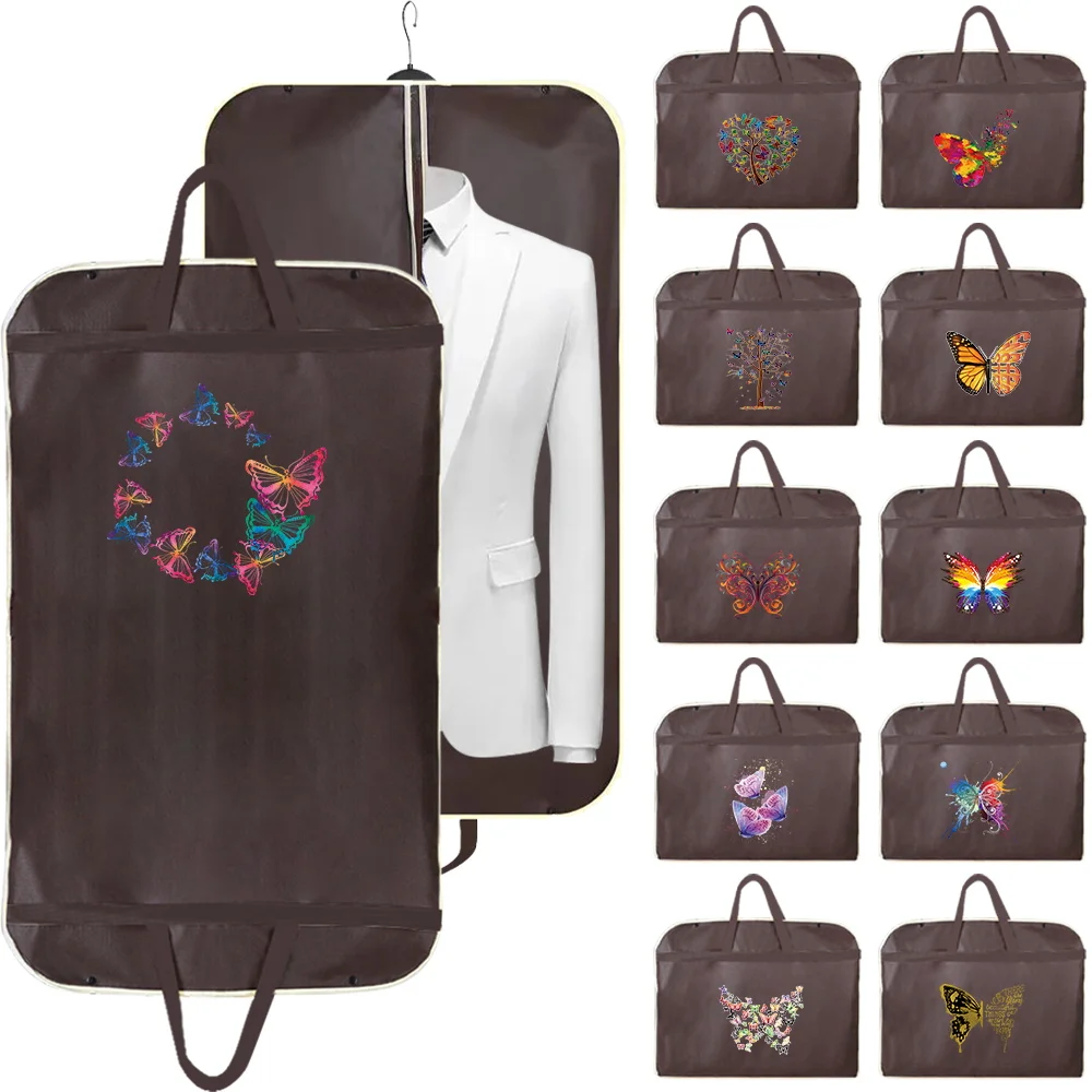 

Dustproof Clothing Covers Wedding Dress Dust Cover Butterfly Print Suit Coat Storage Bag Hanging Clothes Organizer Garment Bags