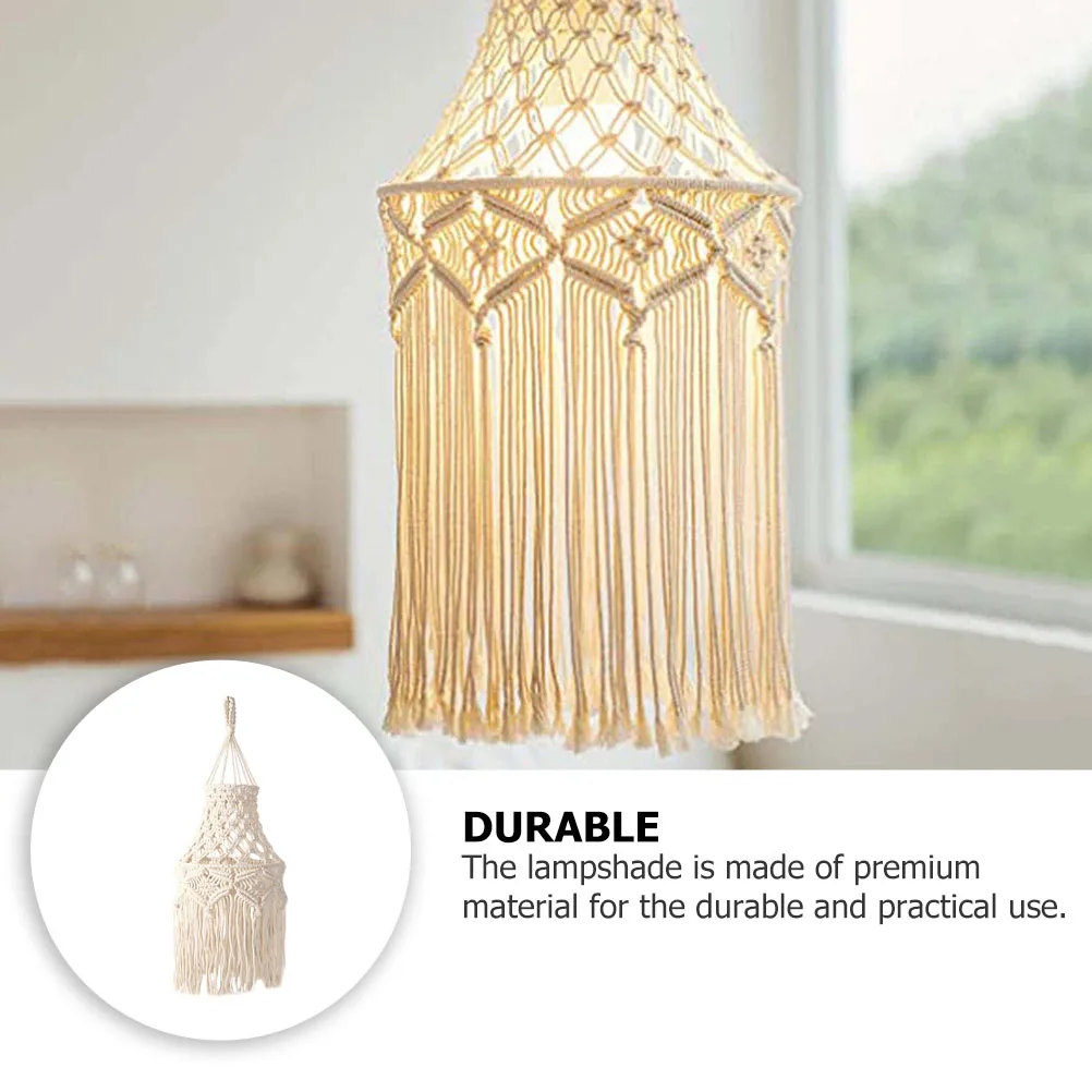 

Bohemian Style Shade H Creative Lamp Shade woven Ceiling Light Cover Decorative Hanging Cotton Warm Bedroom