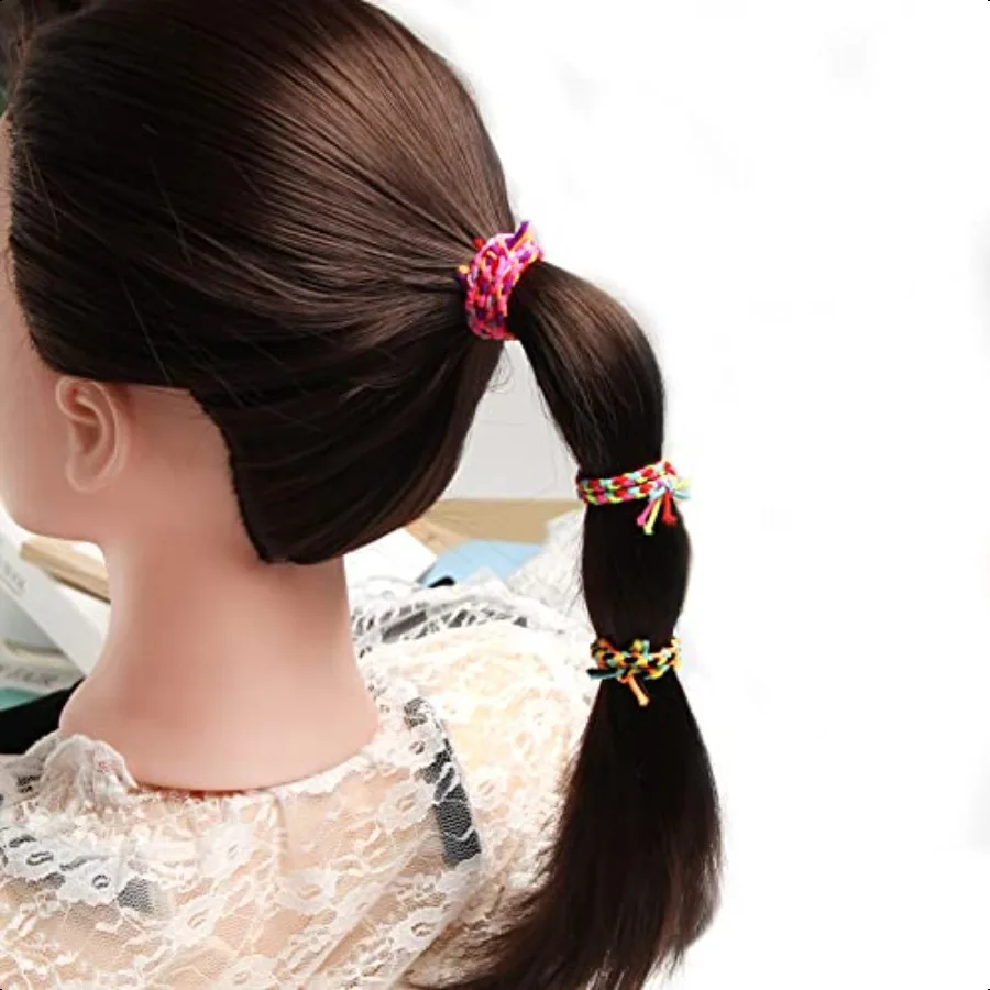 Elastyczne gumki do włosów w warkocze, gumki recepturki, gumki do kucyka, grube i cienkie scrunchies, akcesoria dla kobiet i dziewcząt, losowe kolory