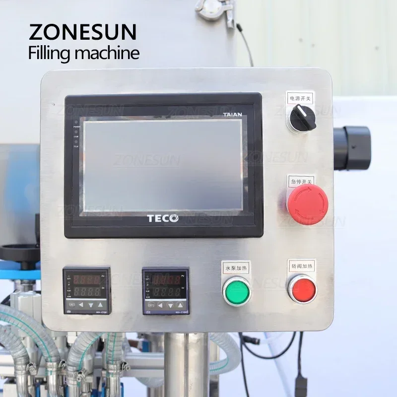 ZONESUN ZS-YTCT4P temperatura constante Max 80 oC pasta líquida mezcla alimentación máquina de llenado mantequilla maquinaria de envasado de alimentos