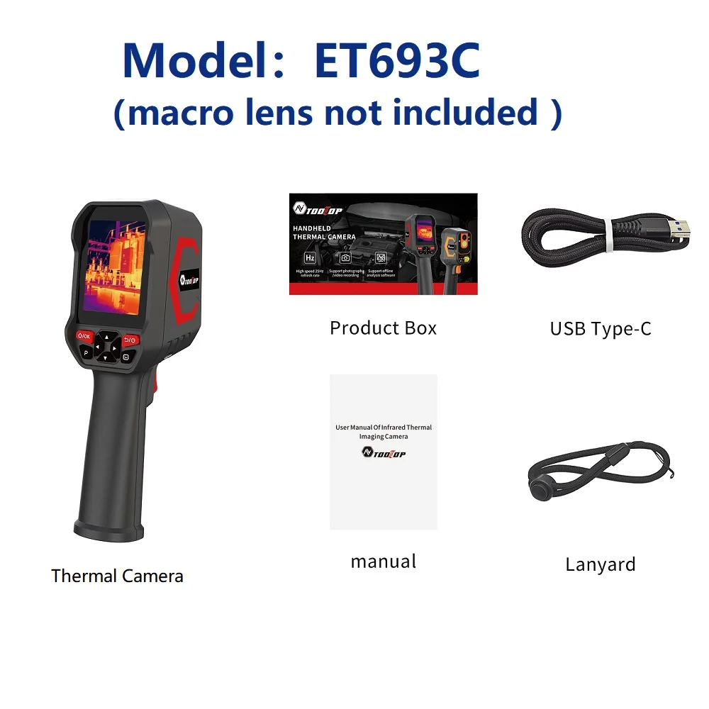 TOOLTOP ET693C Super IR 512x384 Wärmebildkamera mit 1080P Sichtkamera Elektronische HVAC-Reparatur Wärmebildgerät 256*192 Sensor – Detail 25