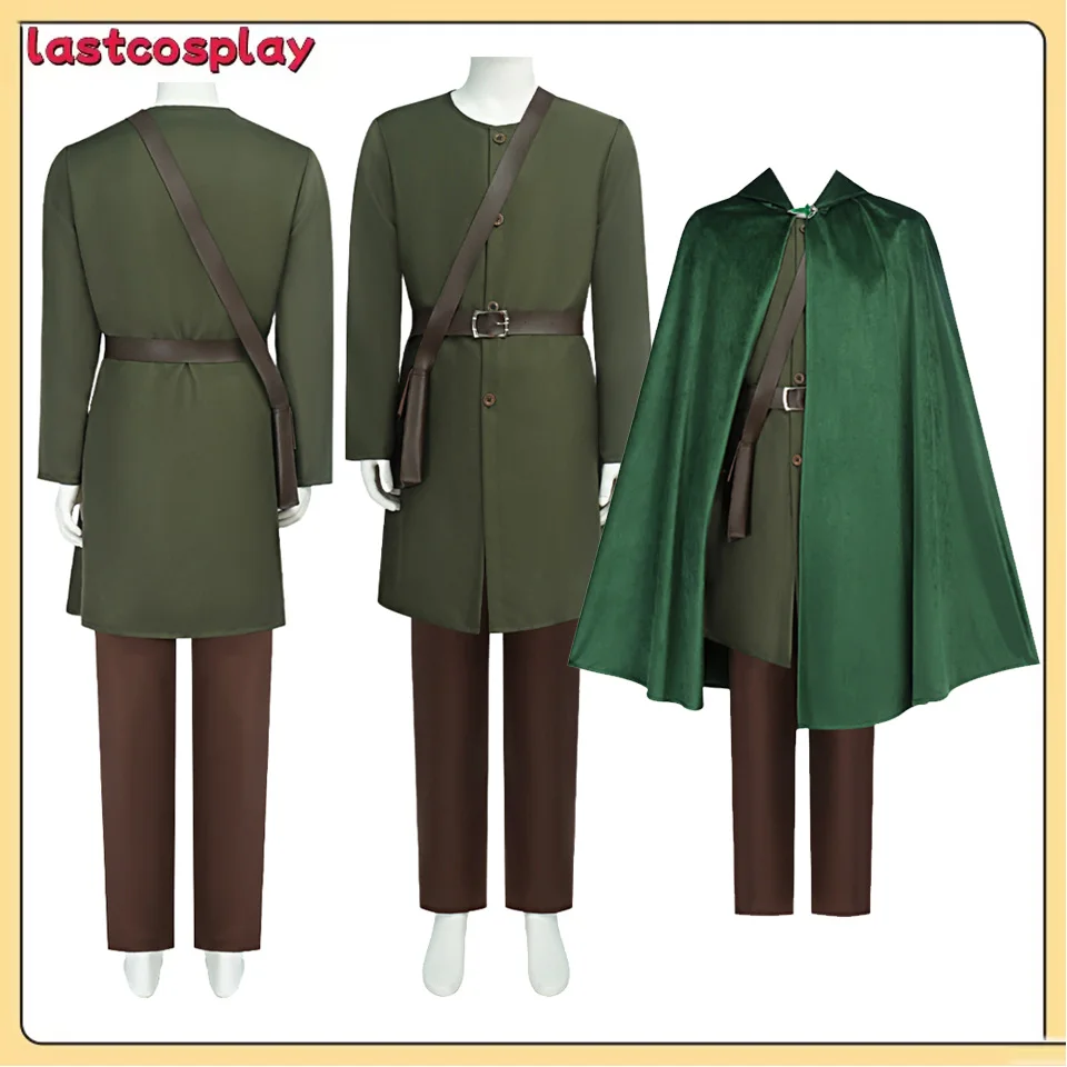 

Adult Bilbo Cosplay Baggins Costume Men Male Disguise Shirt Pants Cloak Belt Outfits Halloween Carnival Dress Up Party Suit