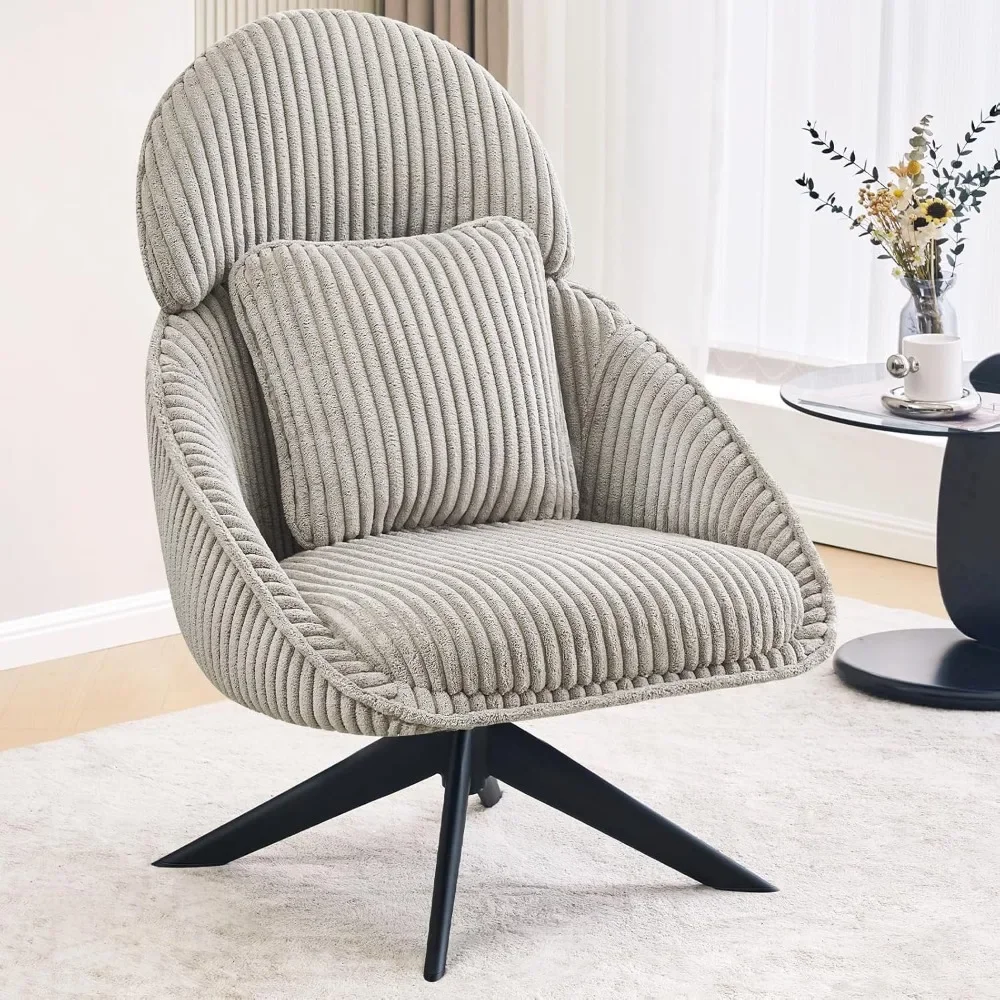 

Living Room Chair, Swivel Accent Chair for Living Room Desk with Arms Bedroom Chair with Headrest with Pillow Armchair