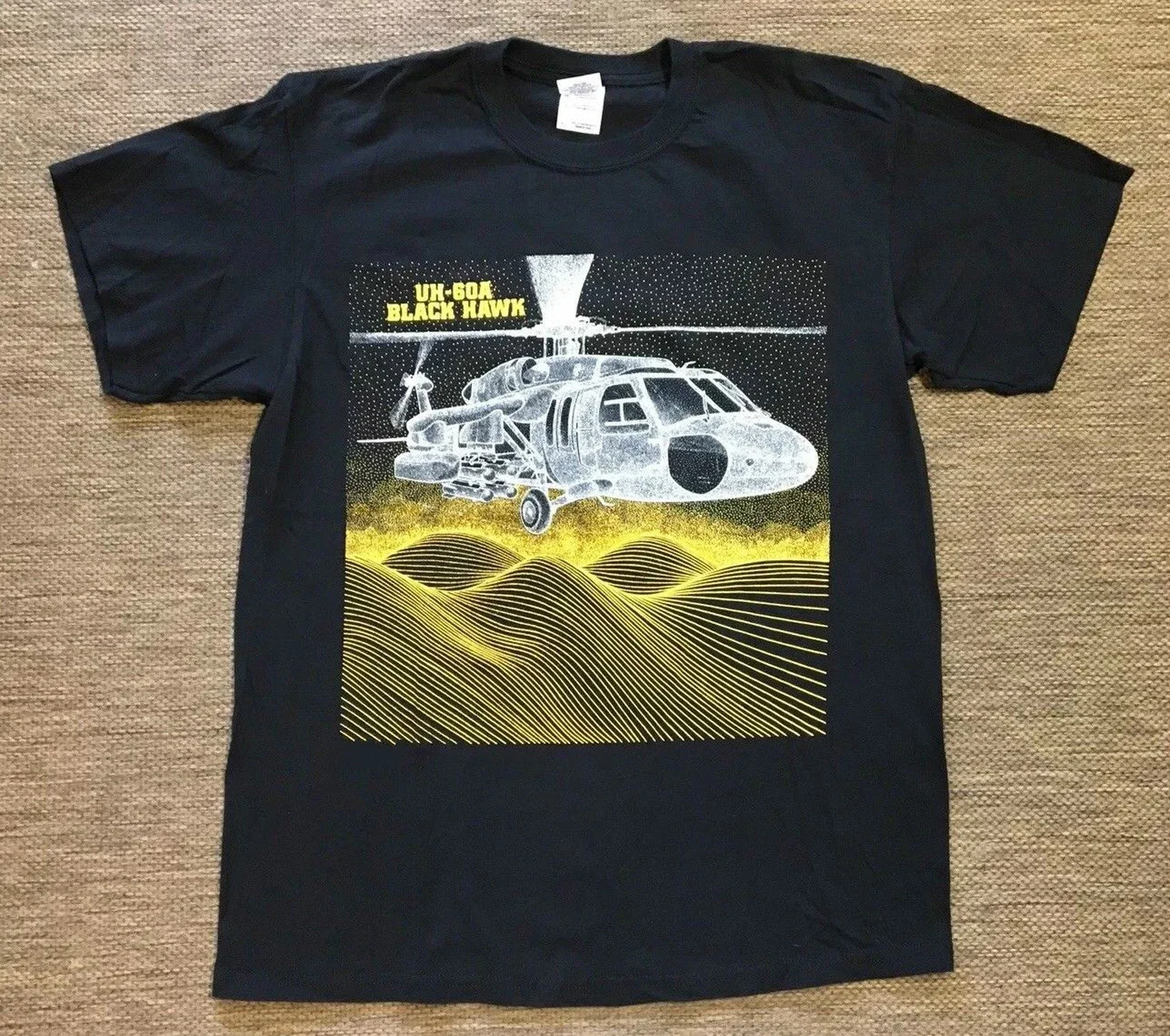 UH-60A Black Hawk Helicopter T-Shirt New 100% Cotton O-Neck Summer Short Sleeve Casual Mens T-shirt Size S-3XL