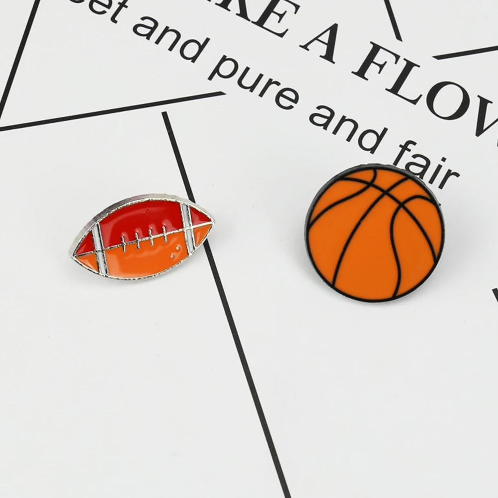 

4 Pcs Material Casual Clothes Decoration Sports Ball Costume Props Decoration Shaped Brooch Pin Creative Brooches Gift