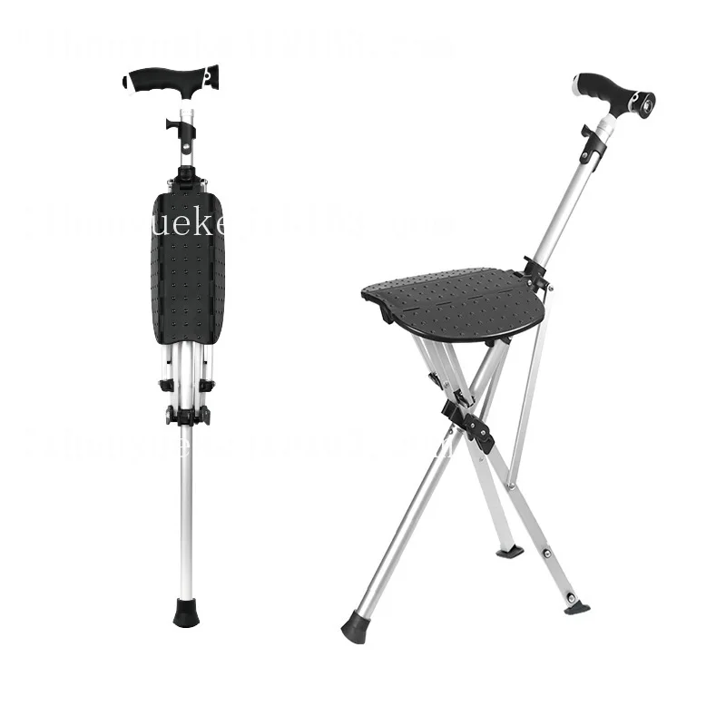 One-touch automatic folding aluminum alloy triangular rattan stool - lightweight, anti-slip chair for seniors