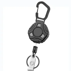 Retractable Keychain Heavy Duty Belt Clip Polygonal Keychain Clip Heavy Duty Carabiner Badge Holder Keychain With Carabiner