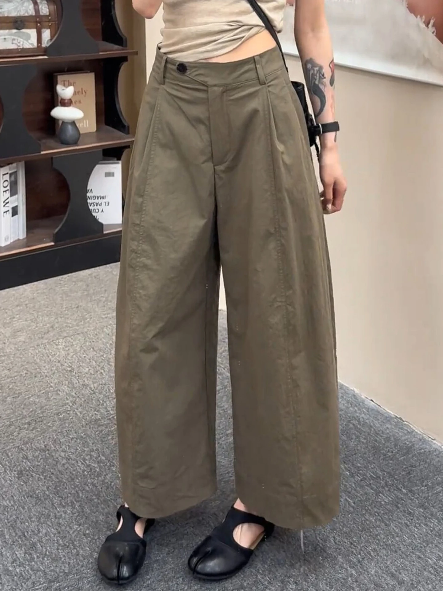 High Waist Wide Leg Straight Cut Pants Women's Summer Thin New Small Size Loose Slimming Casual Trousers 
