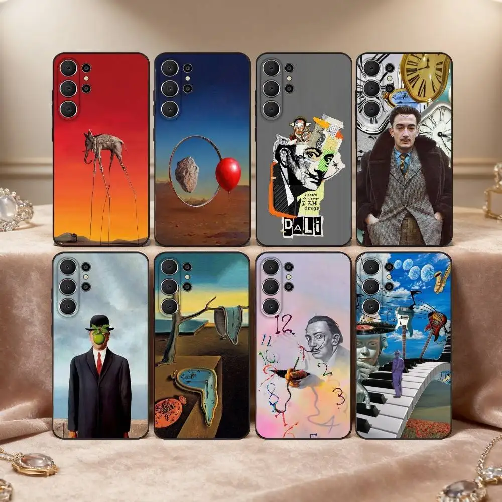 

S-Salvador D-Dali A-Artist Phone Case For Samsung S26,S25,24,23,22,30,21,10,9,Ultra,Plus,Lite,Black Soft Case