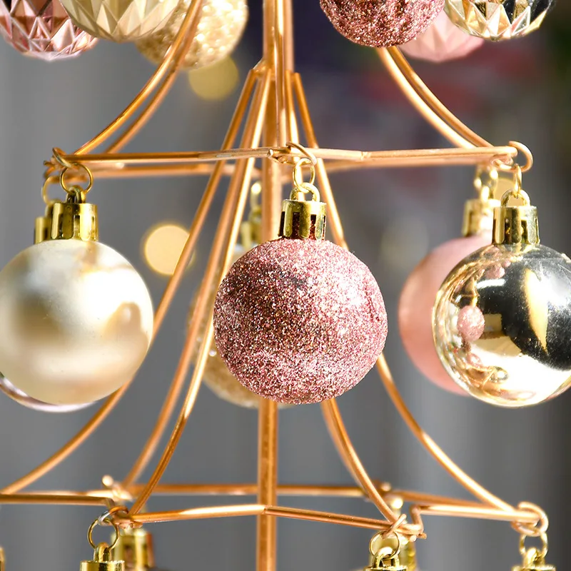 Cross border Christmas decorations  Iron Tower Christmas Ball Hanging Ball  Desktop decorations  Christmas tree shaped decor