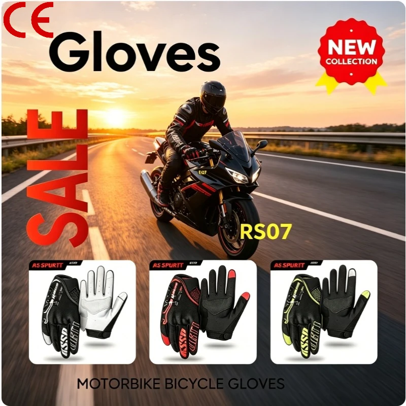 

RS07 Motorcycle Gloves Breathable Full Figers Touchscreen Seasons Windproof Warm Riding Riding Protecting Motorbike Gloves