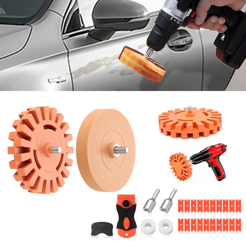 Auto Repair Paint Tool 15/20mm Foil Eraser Polishing Eraser Wheel Decal Remover Rubber Eraser Wheel to Remove Foil Glue Stickers