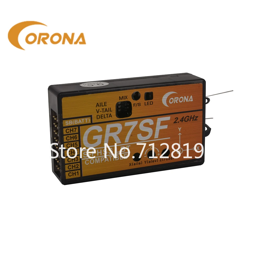 Corona RC GR7SF Futaba 2.4GHz S-FHSS/ FHSS Compatible Receiver for T6J T8J T10T T14SG RC Airplane Fixwing Model Parts