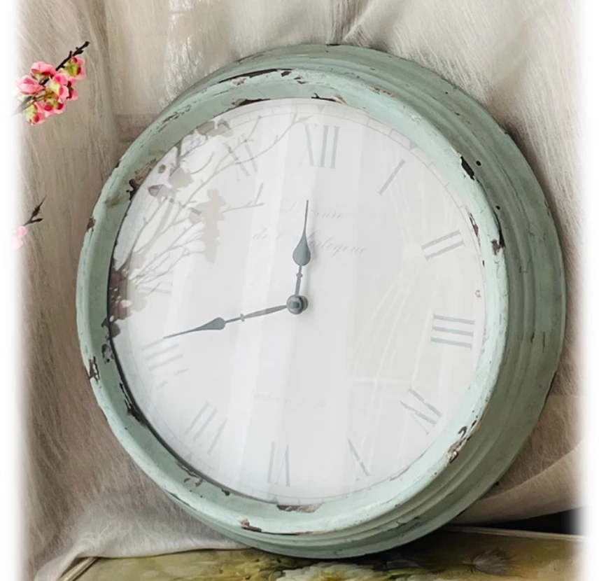 

Decorative Living Room Home Kitchen School Office Battery Operated Retro Silent Metal Vintage Wall Clock