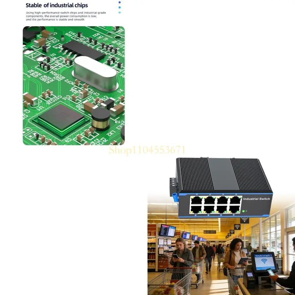 Best Seller Networking Ethernet Switcher DIN Mounted Plug and Play Installation