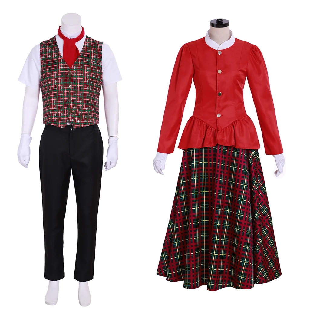 Christmas Carol Cosplay Victoria Charles Dickens Christmas Men Women Christmas Cosplay Red Green Costume Set Halloween costume