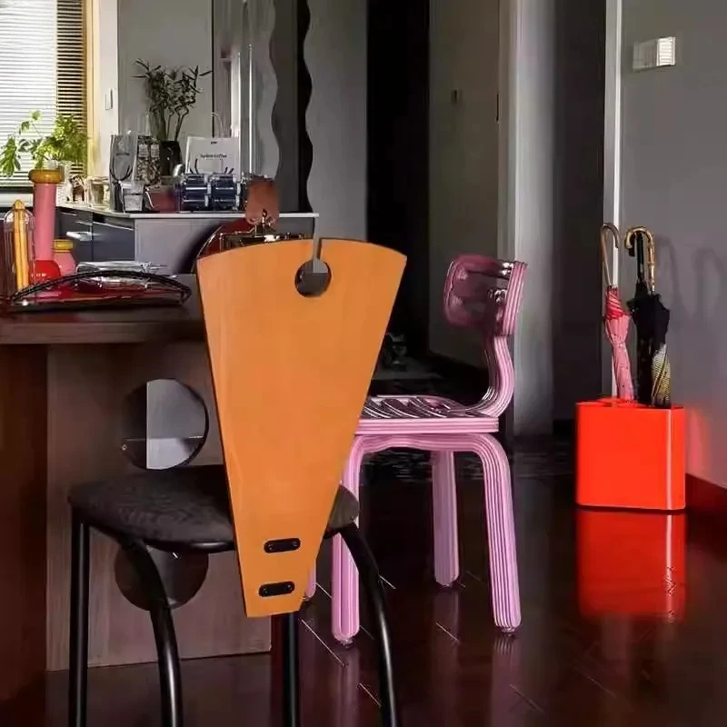 Restaurant Outdoor Dedicated 3D - Colored Printed Creative Art Dining Chair Leisure Chair