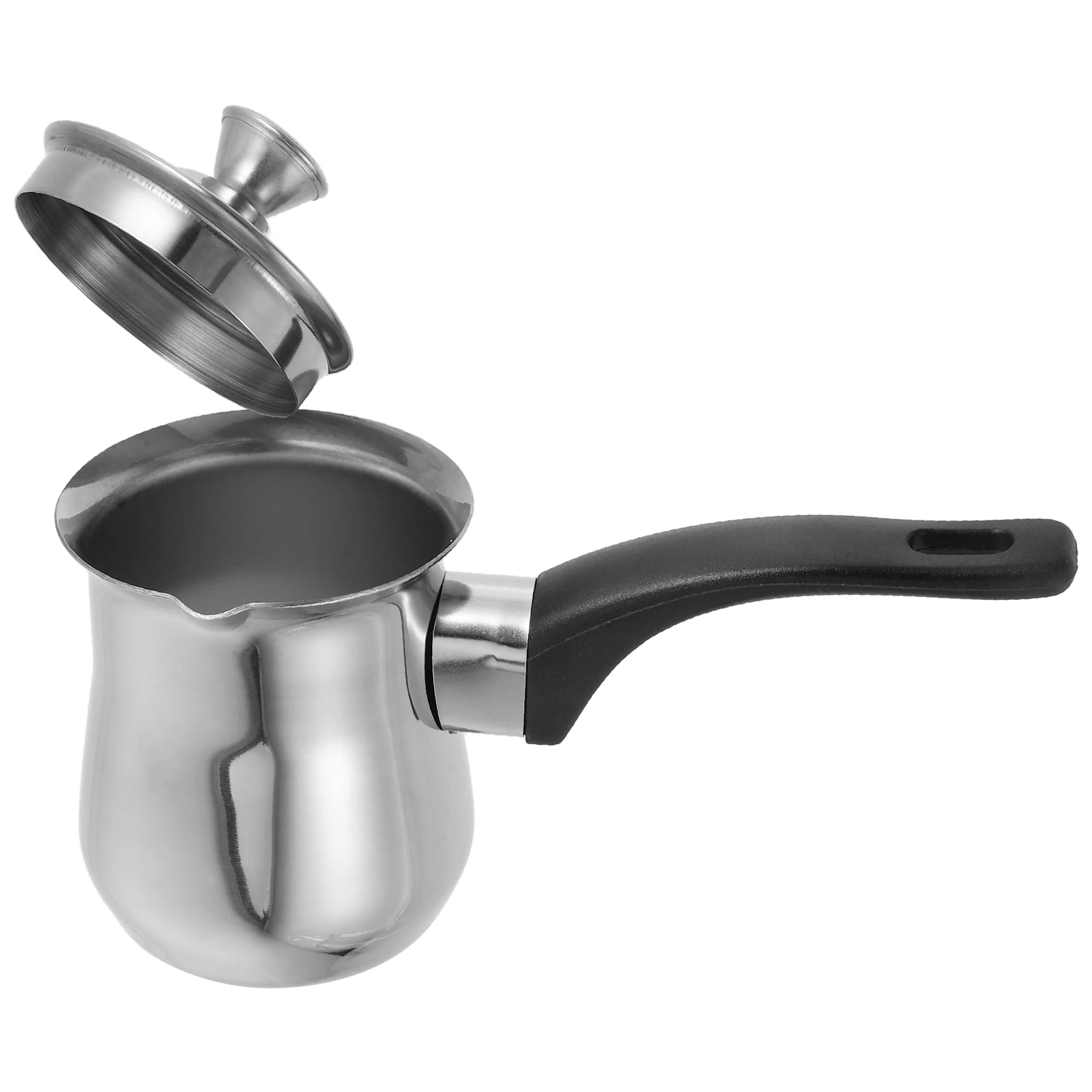 

Turkish Coffee Pot 180ml Silver Camping Milk Jug Stainless Maker Butter Pan Stove Top Brewer Saucepan Kitchen Bar