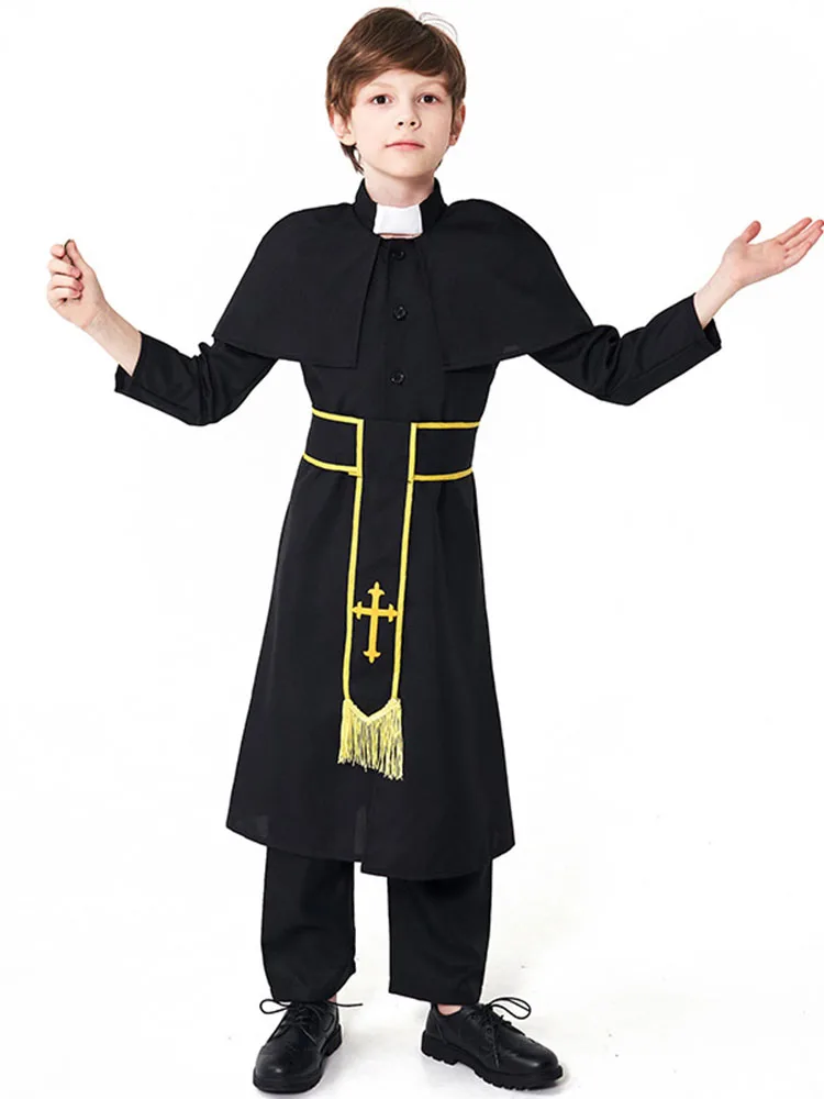 

Хэллоуин Пар Блэй халат забавное представление свадебный костюм священника западный Sle полиэстер материал этнический сценический костюм