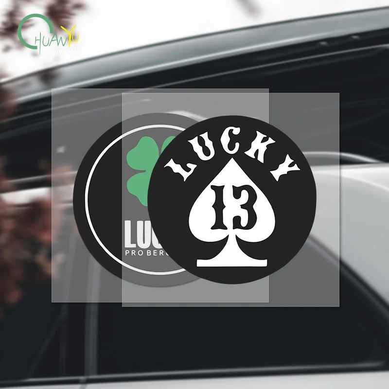 Four-leaf clover lucky LUCKY car side window glass body sticker interior cover scratch reflective sticker