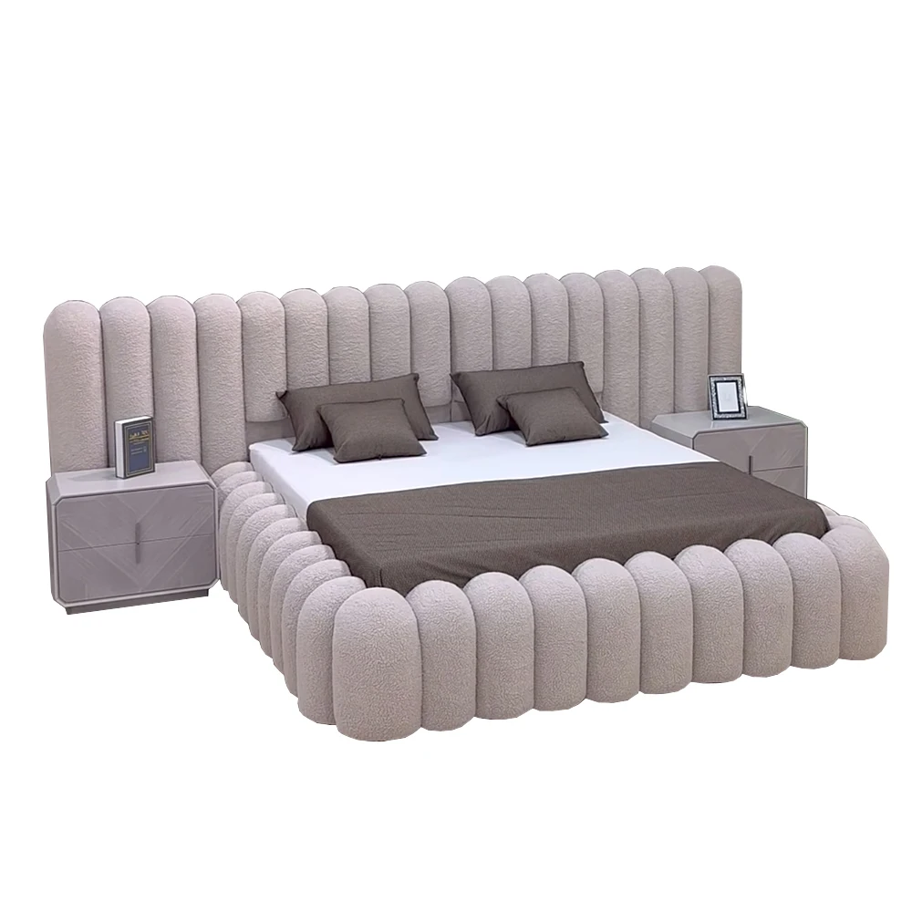 #   Cama Queen de Lujo Tapizada, Moderna, con Estructura de Tela Blanca, Tipo Nube, Tamaño King/Queen