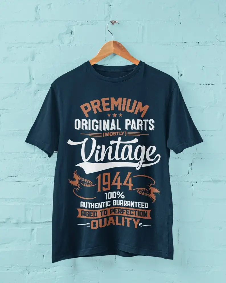 80th Birthday T Shirt 2024 Premium Original Parts Vintage 1944 Aged To Perfection gift ideas for eighty year old BY71