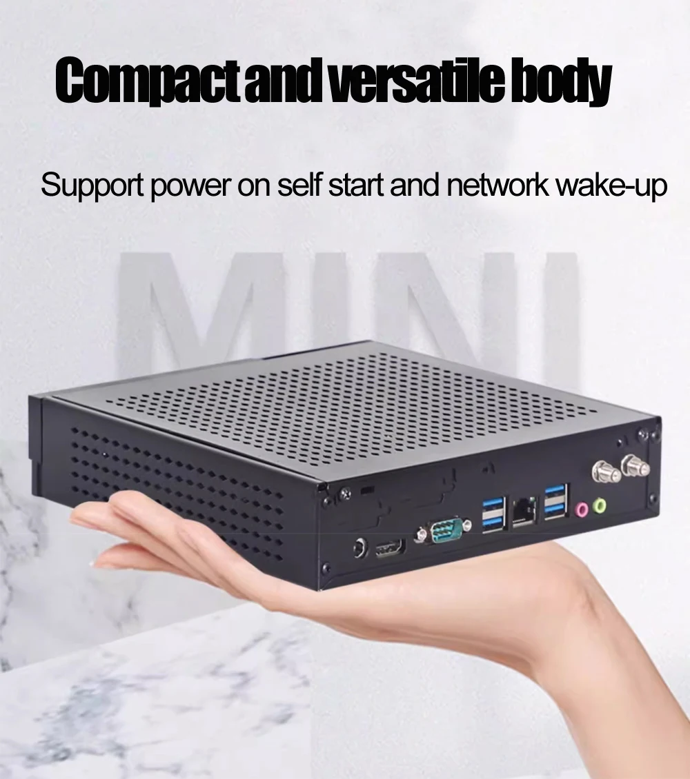 Компактный вентилятор Мини-ПК Intel Core i7 1355U 1255U HD VGA LAN Windows11 i5 1335U 1235U Настольный компьютер для офиса/дома