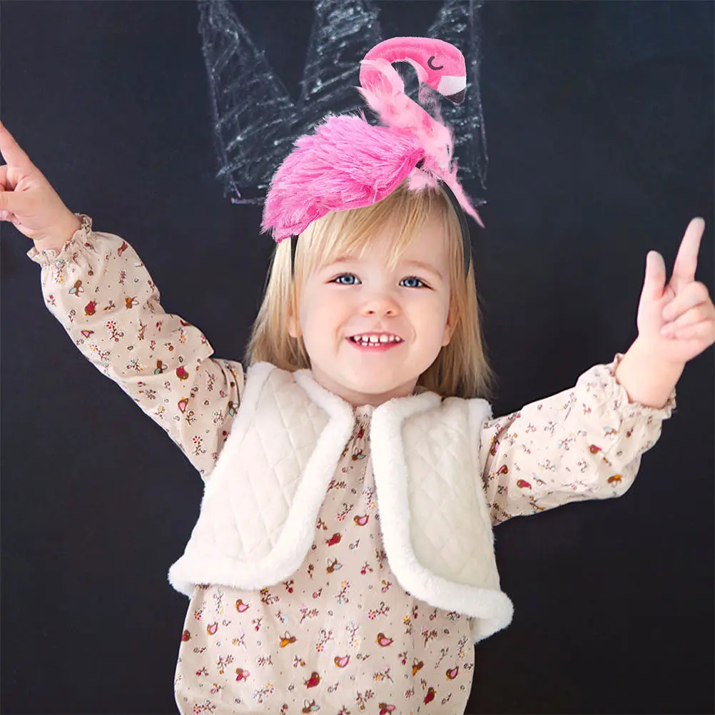 

5Pcs Flamingo Headband Cute Cartoon Hair Accessory Birthday Party Photo Props Lightweight Comfortable Kids Tropical Theme Party