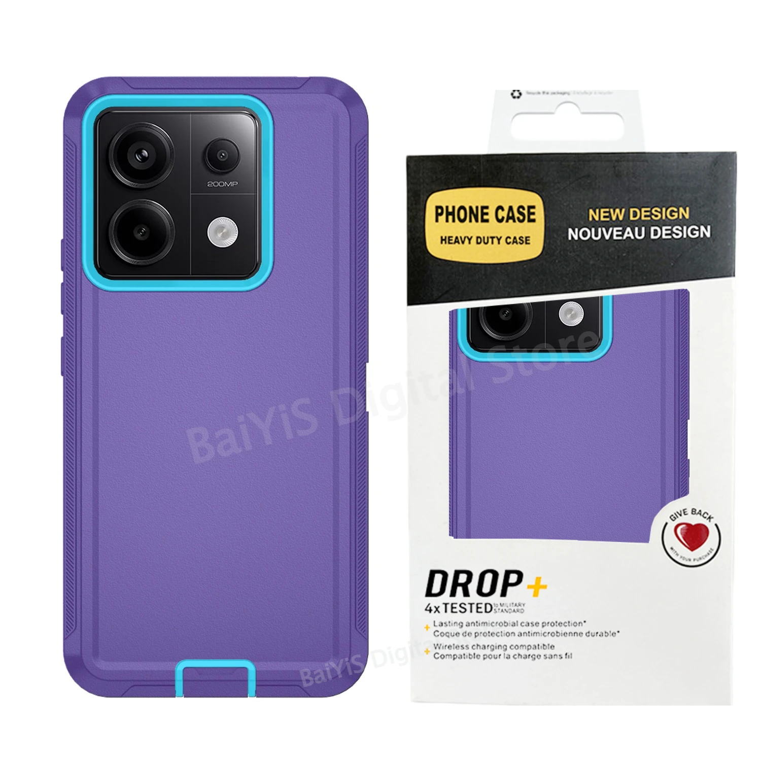 Robuste Hybrid-OTT-Defender-Handyhülle für Xiaomi Redmi Note 15 13 Pro Plus 4G 5G 15C 13R 3-Schicht stoßfeste Schutzhülle. – Detail 11