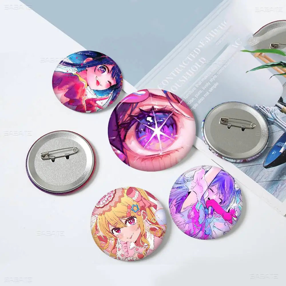 A-Ai-Hoshino Oshi-no-Ko Idol Anime Button Pin Handmade Brooch for Clothes Cartoon Badge Backpack Decoration Jewelry Accessories