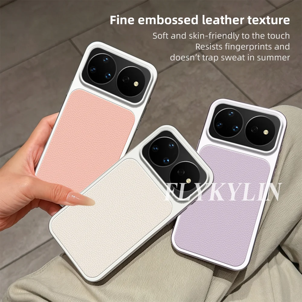 Huawei Nova 12 - Luxe Lychee Leder TPU Stootbestendige Beschermhoes