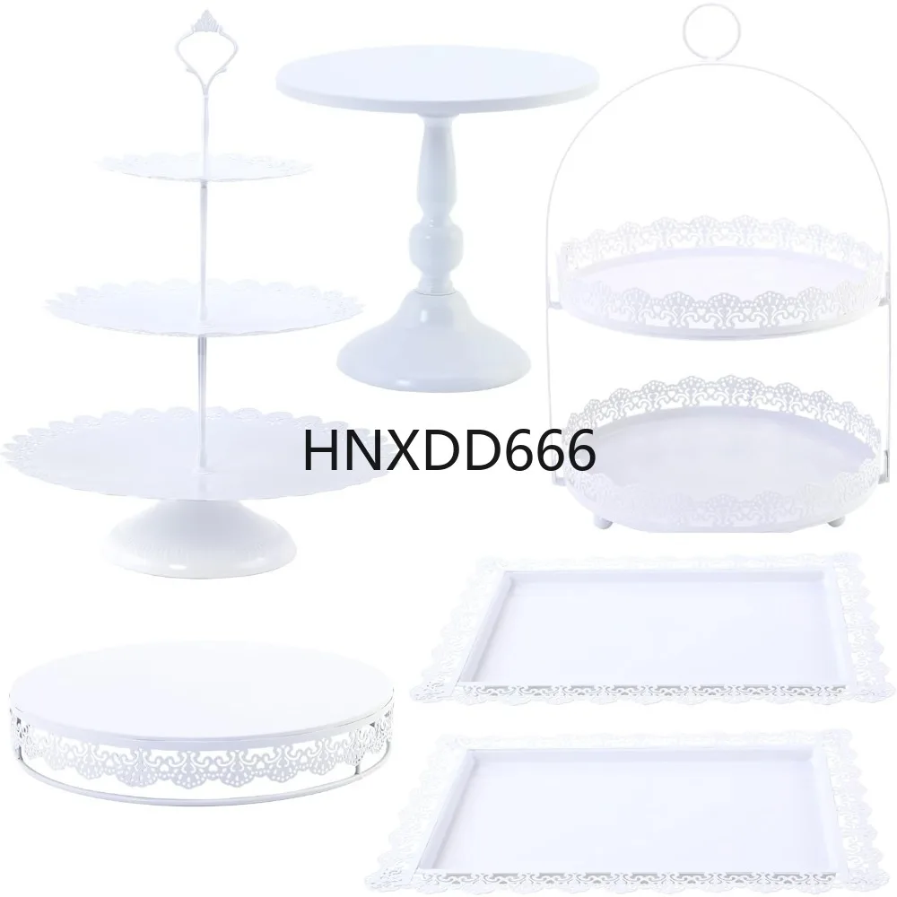 

6 Pcs White Cake Stands Set, Display Pedestal Tiered Party Shower Celebration, Cake Stand