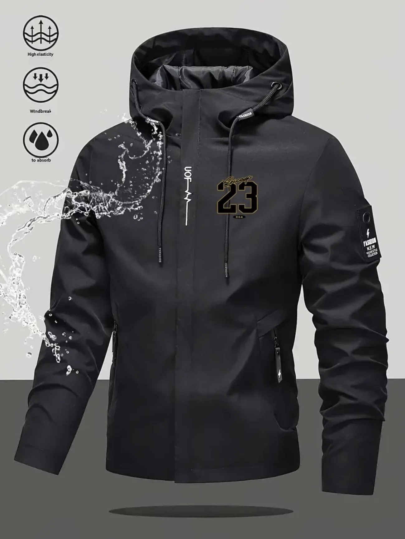 Spring and autumn outdoor quick-drying sunscreen thin jacket for men, suitable for hiking, fishing, cycling, wearing a hat, gym