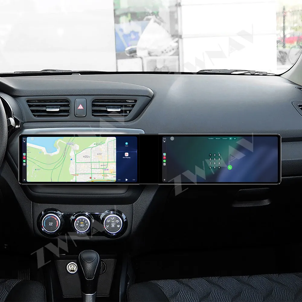 Para Kia K2 2011-2016, Player Multimídia para Carro com Tela Dupla HD de 12.3" Android 13, Acessórios de Interior para Carro, Unidade de Estéreo