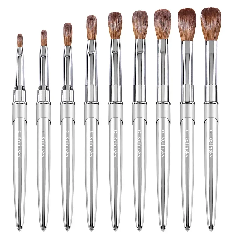 

Kolinsky Acrylic Nail Brush Good Quality Nail Art Mink Brush Metal Handle Gel Builder Manicure Brush Drawing Tools