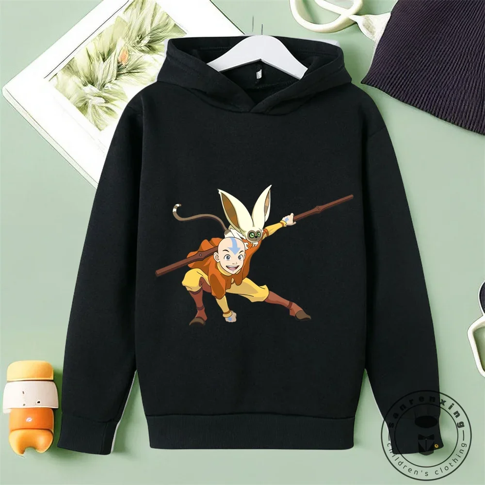 Avatar The Last Airbender Aang Appa Cartoon Hoodies For Boys Girls Harajuku Streetwear Long Sleeves Winter Korean Sweatshirts