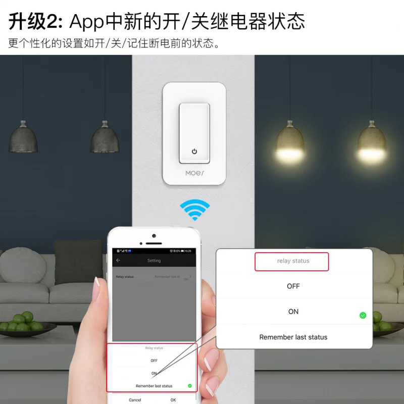MOES Graffiti Smart Home WiFi Smart Switch aplicación Control de sincronización de voz interruptor de botón de Control Dual