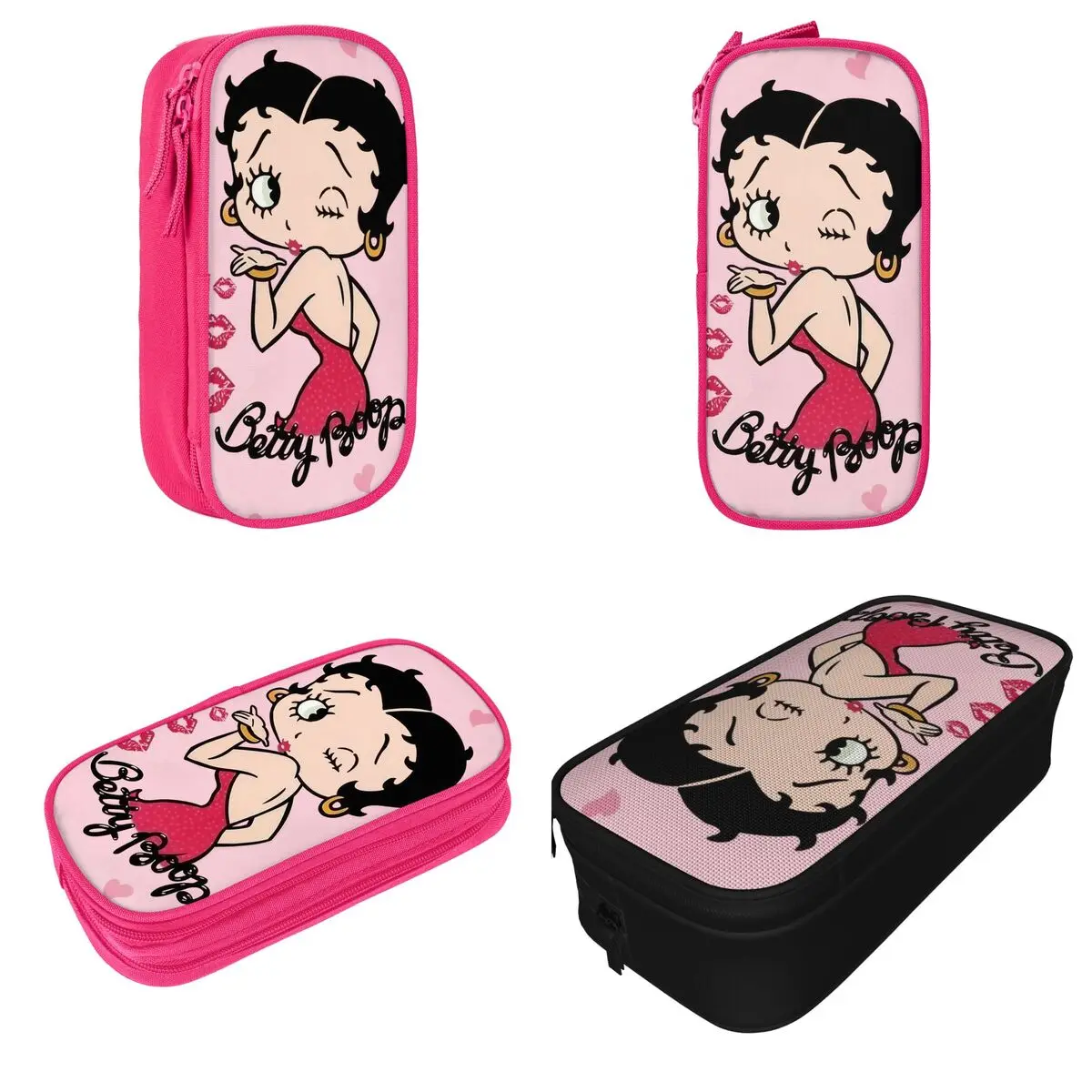 Imagem -02 - Pink Kiss Bbetty Cute Cartoon Pencil Cases Pen Holder para Meninos e Meninas Grandes Bolsas de Armazenamento Papelaria Presentes