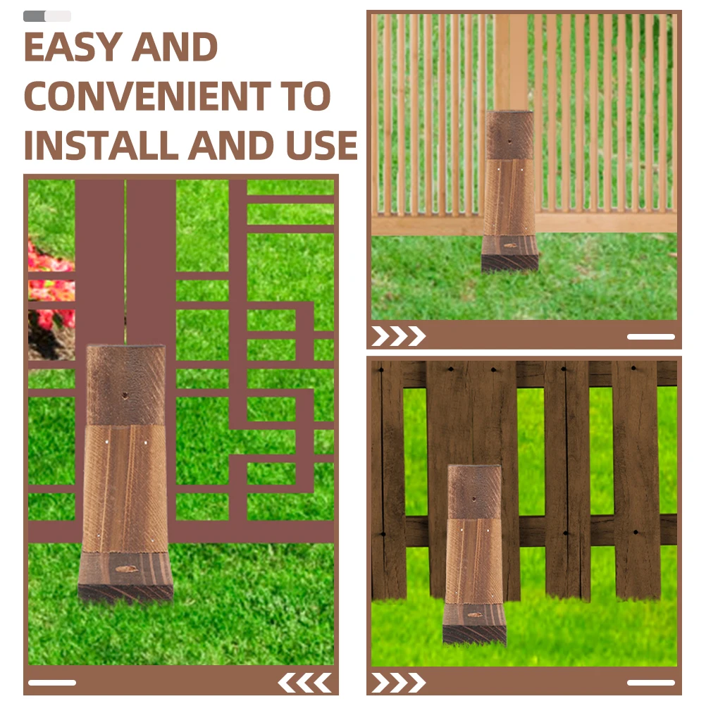 

4 Pcs Metal Solid Wood Fence Baby Standing Wooden Decorative Outdoor Support Feet