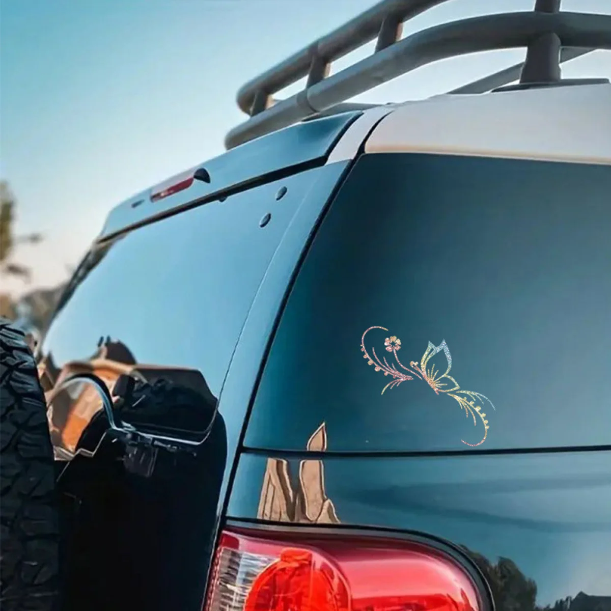 Creative Butterfly Flower Pattern Car Sticker Luminous Reflective Decorative Window Body Decoration Adhesive Decal view 3
