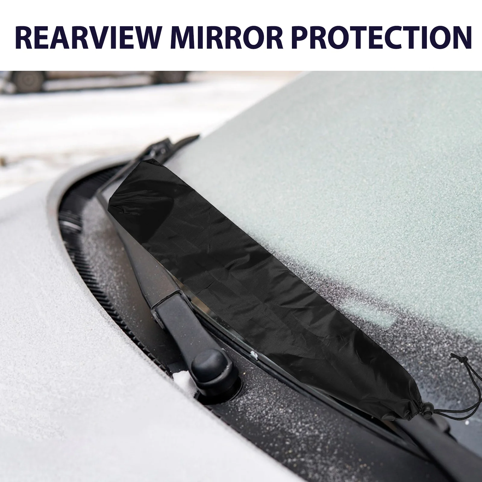 

1 Set Car Side Mirror Protection Cover Windshield Wiper Cover Silver Coated Durable Weather Resistant Universal Fit For All